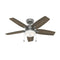 HUNTER ANTERO 44 IN. CEILING FAN LIGHT KIT MATTE SILVER CC52126 - SILVER - Like New