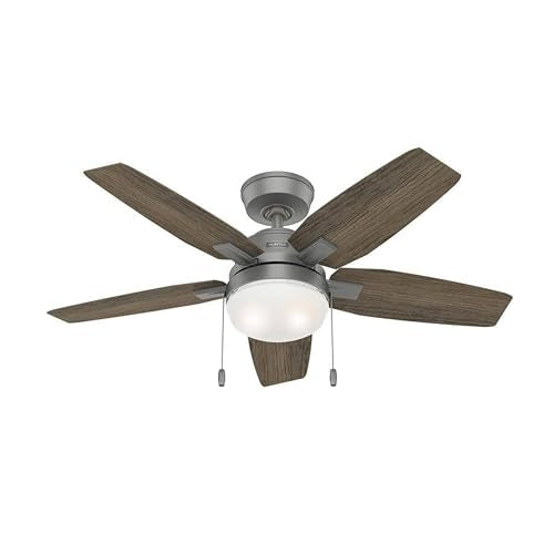 HUNTER ANTERO 44 IN. CEILING FAN LIGHT KIT MATTE SILVER CC52126 - SILVER - Like New