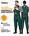 FOXELLI CHEST WADERS WATERPROOF 4MM NEOPRENE HUNTING FISHING-MEN 11 GREEN - Like New