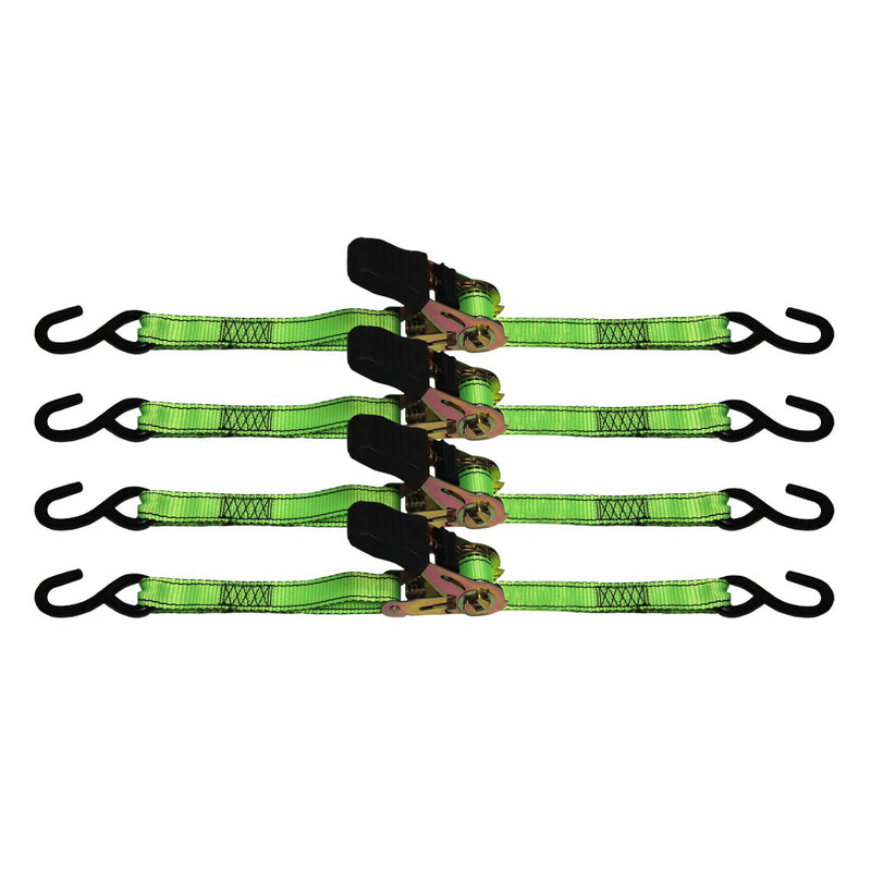 4 PC 1in X 15ft RATCHET TIE DOWN SET