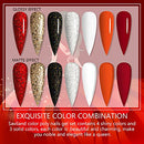 Saviland Poly Nails Gel Kit - 7 Colors Nail Extension Gel Kit Glitter Hard Gel - Brand New