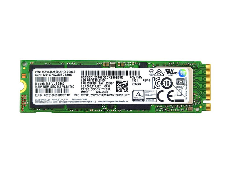 MZ-VLB2560 SAMSUNG PM981 256GB M.2 2280 PCI-EXPRESS 3.0 X4 NVME SSD GREEN - Like New
