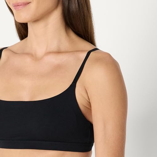 AMAZON ESSENTIALS WOMENS COTTON JERSEY BRALETTE SIZE 2XL BLACK/WHITE - Like New
