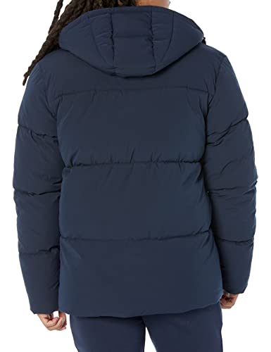 AMAZON ESSENTIALS MEN'S MID-LENGTH HOODED PUFFER COAT BIG & TALL SIZE 4XL ,NAVY - Brand New