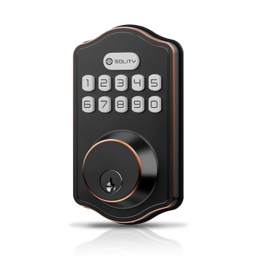 Solity Smart Deadbolt Keypad Entry Auto Lock 100 CustomCodes - OilRubbedBronze - Like New