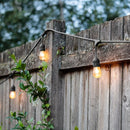 BRIGHTOWN 48 FT PLUG-IN S14 EDISON BULB STRING LIGHT 16 EDISON LED 2700K - BLACK - Like New