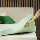 ZINUS 4 INCH GREEN TEA MEMORY FOAM MATTRESS TOPPER KING - GREEN - Brand New