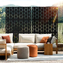 METAL PRIVACY SCREEN OUTDOOR 72" H×47" W,BALCONY SCREEN BLACK&SQUARE - BLACK - Like New