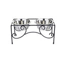 Pet Feeder (Cats & Dogs) Elevated Stand and 2 Removable Stainless Steel Bowls - Brand New