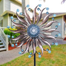 Hourpark Wind Spinners Yard Garden Retro Metal Large 84''Height - MULTICOLOR - Brand New
