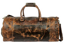 Tuzech Vintage Leather men's Travel Duffle luggage bag with Shoe Pouch - Brand New