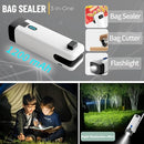 HSLGOVE 3-IN-1 MINI BAG SEALER RECHARGEABLE BAG SEALER HEAT SEALER - WHITE - Like New