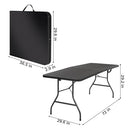 COSCO MOLDED FOLDING BANQUET TABLE W/HANDLE, 6FT, Centerfold 14678BLK1 BLACK - Like New