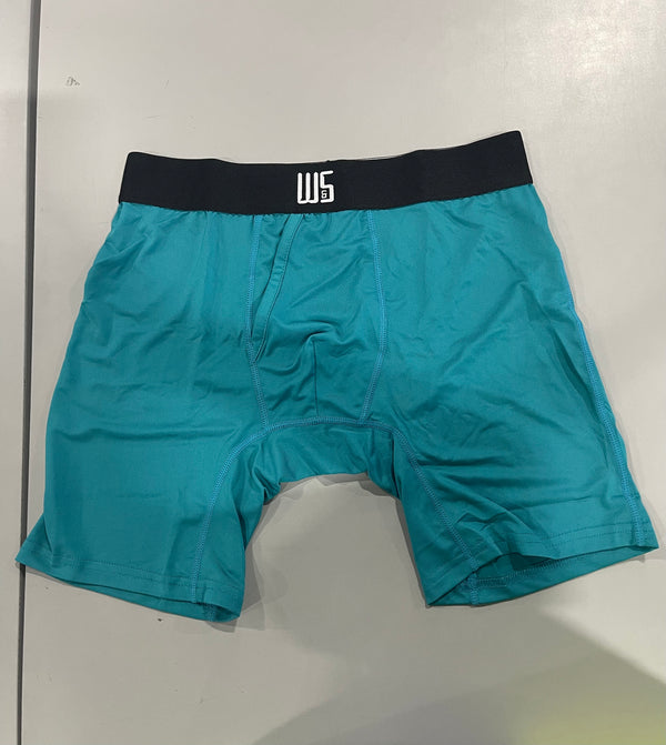 WARRIORS & SCHOLARS BOXER BRIEFS - SIZE: MEN M - CYAN - Like New