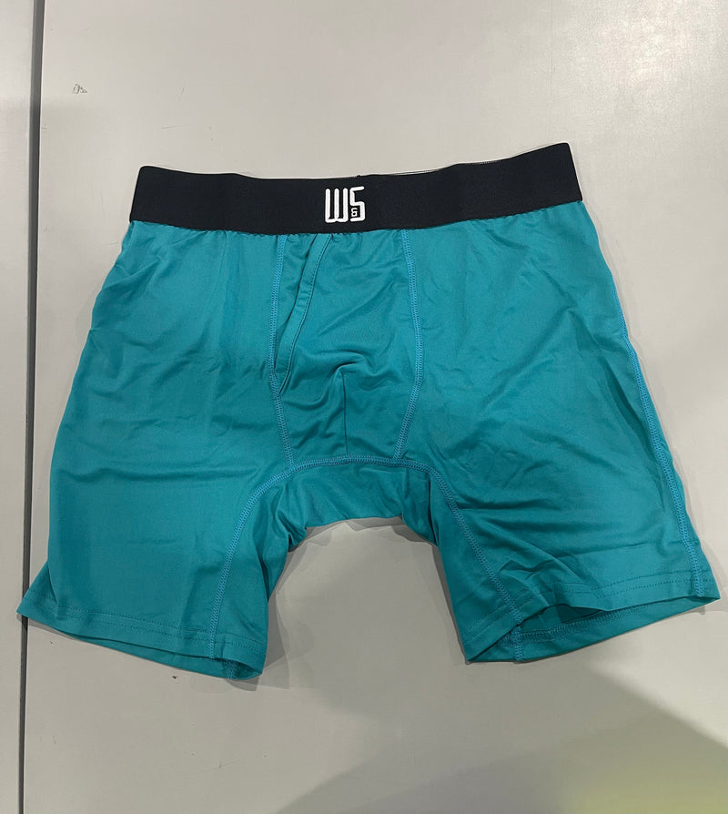 WARRIORS & SCHOLARS BOXER BRIEFS - SIZE: MEN M - CYAN - Like New