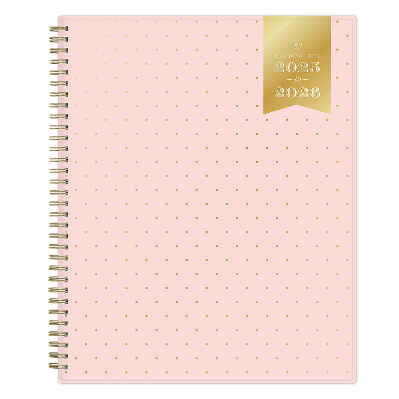 BLUE SKY 2025-2026 DAY DESIGNER ACADEMIC PLANNING CALENDAR - SWISS DOT BLUSH - Like New