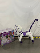 POWER PONY PUSH RIDING TOY 3+ YEARS, 100 LB CAPACITY - WHITE - Like New