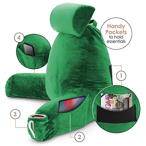 Clara Clark Reading Pillow, Back Rest Pillow for Sitting in Bed with Arms - Like New