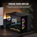 CORSAIR 2500D AIRFLOW SMALL-TOWER MATX DUAL CHAMBER PC CASE – NO FANS INCLUDED Like New