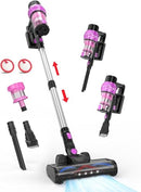 HAWKAM 30KPA CORDLESS VACUUM 80000 RPM MOTOR 7-IN-1 STICK RECHARGEABLE - PURPLE - Like New
