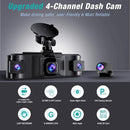 TEHCLIFE 4 CHANNEL 2.5K DASH CAM FRONT REAR LEFT RIGHT 170° - Scratch & Dent