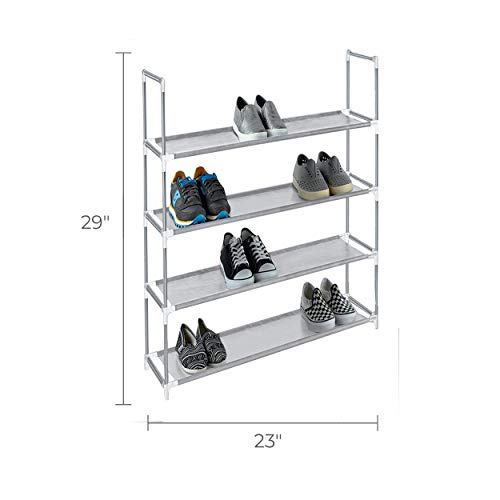 STORAGE SOLUTIONS GRAY 4 TIER PLASTIC SHOE RACK AND STORAGE CLOSET - GREY - Like New