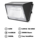 ZJOJO 4 Pack 120W New LED Wall Pack Dusk-to-Dawn Photocell B07RQRH9X8 - Black - Brand New