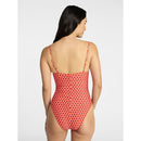 TIME AND TRU WOMEN'S PLUS SQUARE NECK ONE-PIECE SIZE MEDIUM 8-10 - TOMATO RED - Brand New