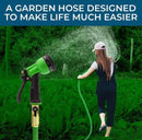 GROWGREEN 3/4 IN. X 50 FT. EXPANDABLE GARDEN HOSE 8-PATTERN SPRAY NOZZLE - GREEN - Brand New