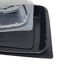 [75 Sets] PP Pebble Box Serving Tray, Vented Lid (9x9" 1 Compartment) B09DTJP5LS - Brand New