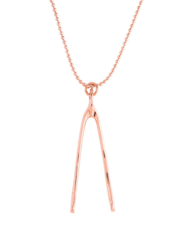 MARC JACOBS RARE WISHBONE NECKLACE, 17" - ROSE GOLD - Like New