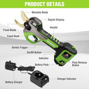 WORKPRO 12V ELECTRIC PRUNING SHEARS 0.6" & 1" CUT CAPACITY 2 PC W159047AE- GREEN - Like New