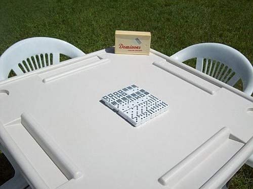 BENECASA BLOW MOLD DOMINO GAME TABLE - WHITE - Like New
