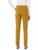 AMAZON ESSENTIALS WOMEN'S BI-STRETCH STRAIGHT LEG PANTS DARK CAMEL SIZE 0 - Brand New