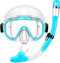 Zipoute Snorkel Dry Top Snorkeling Swimming Training Snorkel Kit M61019 - BLUE Like New