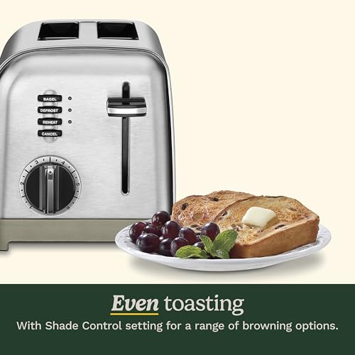 CUISINART CPT-160 METAL CLASSIC 2-SLICE TOASTER, BRUSHED STAINLESS - STAINLESS - Like New