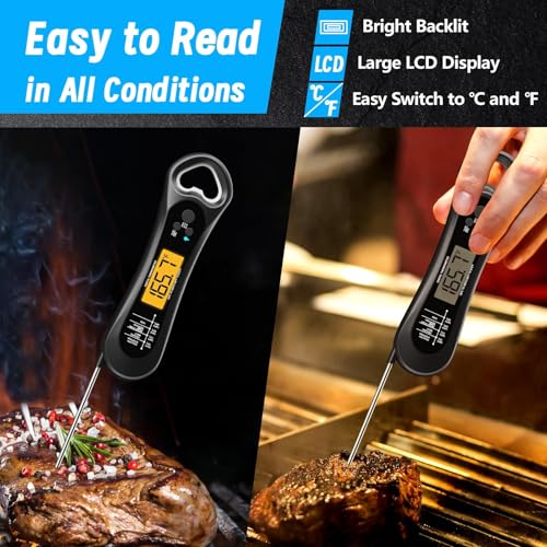 Biison Instant Read Meat Thermometer, Gauge, Water Resistance, For Grilling - Like New