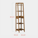 ZENNA HOME BAMBOO LINEN TOWER WITH 5 SHELVES - BAMBOO - Like New