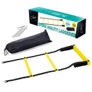 Speed Agility Ladder, 20 ft, 4 Metal Pegs, Carrying Bag, Black & Yellow - Brand New