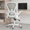 SYTAS ERGONOMIC DESK CHAIR WITH PADDED LUMBAR SUPPORT FLIP UP ARMS - WHITE/GRAY - Like New