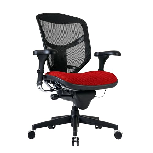 WORKPRO QUANTUM 9000 SERIES ERGONOMIC MESH MID-BACK CHAIR BLACK/CHERRY - Like New