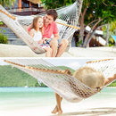 Y-STOP 13FT Double Hammock with Pillow, Rope Chains & Hooks - Natural - Like New