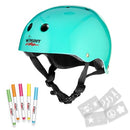 WIPEOUT DRY ERASE KIDS HELMET YOUTH 52-56 CM - TEAL BLUE - Scratch & Dent