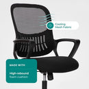 UOCFYK ERGONOMIC COMPUTER MESH SWIVEL TASK CHAIR LUMBAR SUPPORT - BLACK - Brand New