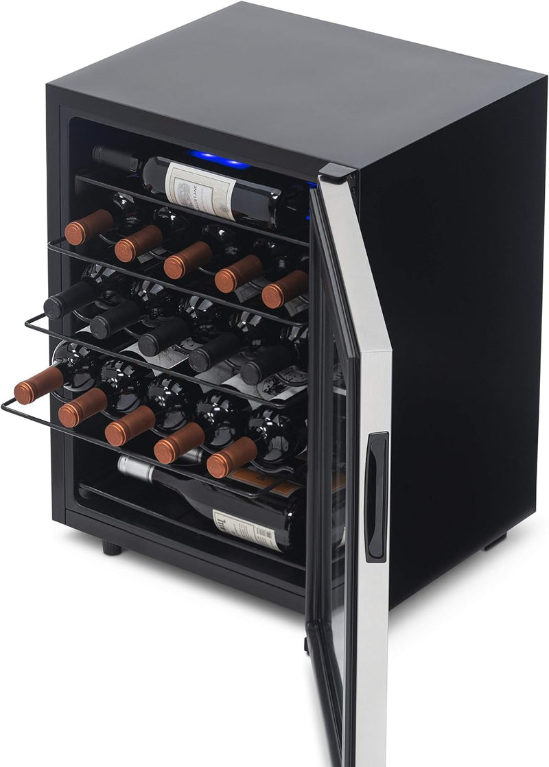 NewAir Wine Cooler and Refrigerator 23 Bottle NWC023SS00 - Black/Stainless Steel Like New