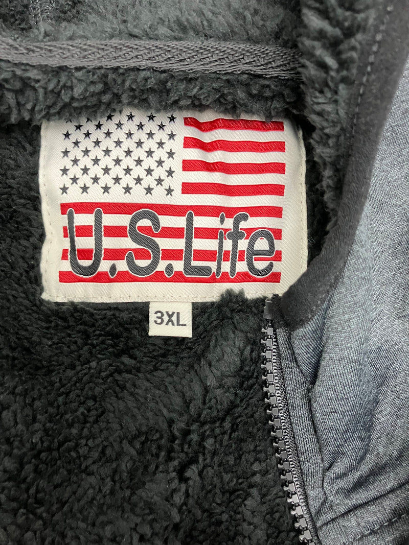 732502 U.S. LIFE SWEATER JACKET - SIZE: MEN 3XL - BLACK - Brand New