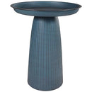 Sunnydaze Gleeful Garden 23" Iron Pedestal Bird Bath for Outside - Matte Blue - Like New