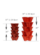 Mr. Stacky 18" Large Stackable Planters Terra-Cotta Out Door Garden Vertical - Brand New