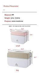 Double-Layer Medicine Box with Bite Type Clasp and Folding Handle-home Brown - Brand New