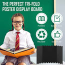 12 Pcs Trifold Presentation Board Foldable Paperboard 22" x 14" Black - Brand New